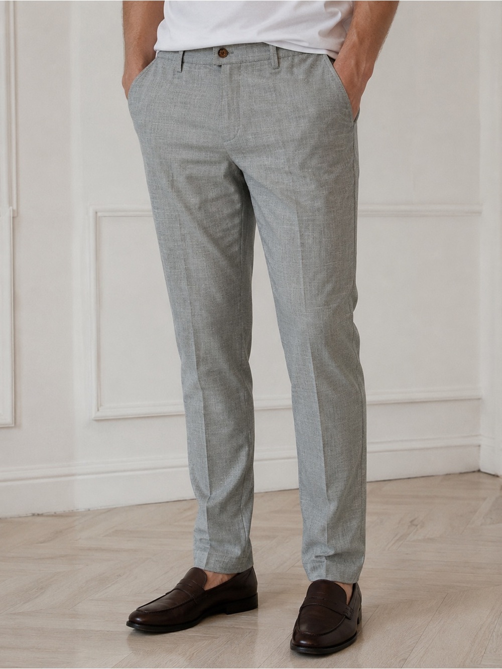 Ralph Lauren Light Gray Slim Dress Pants